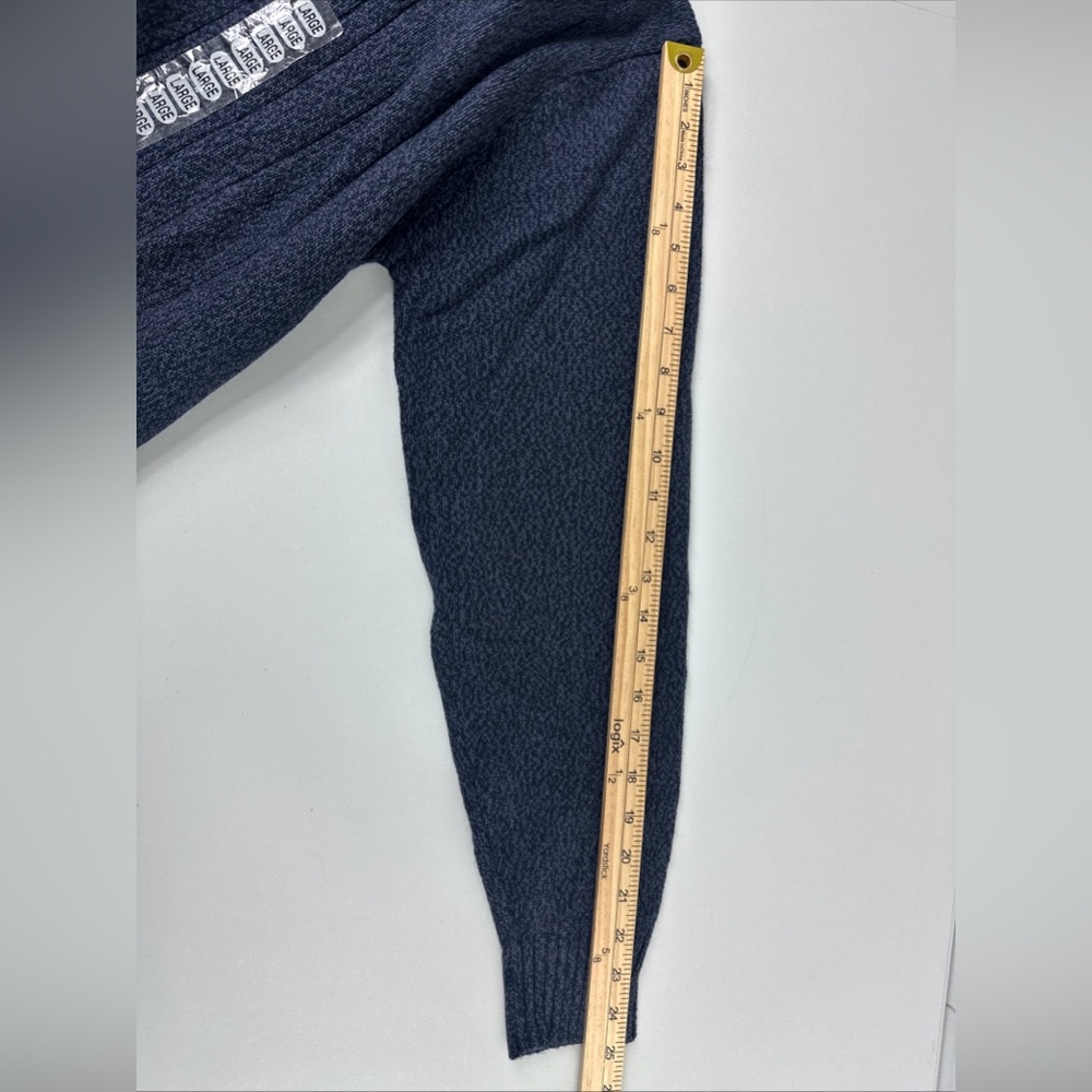 NWT Oscar De La Renta Mens Sz L Blue Preppy Academia 1/4 Zip Ribbed Knit Sweater - Picture 7 of 9